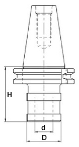 schema tecnico mandrino portamaschi DIN 69871 AD/B LTF