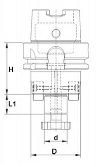 schema tecnico mandrino portapinza DIN 69893 LTF