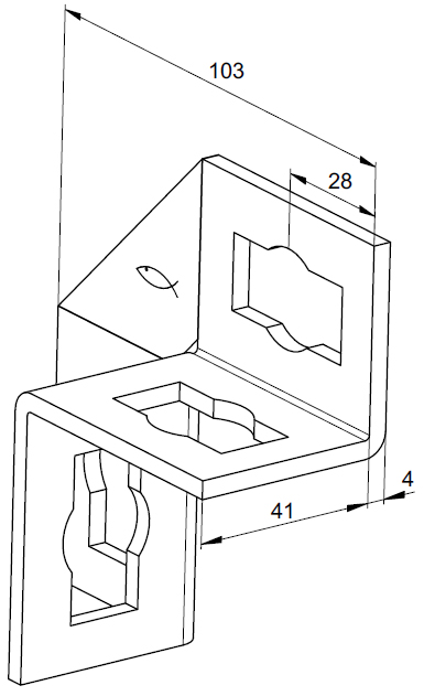 schema tecnico mensola PUWS 2x2 Fischer