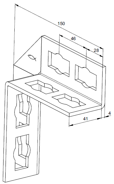 schema tecnico mensola PUWS 4x4 Fischer