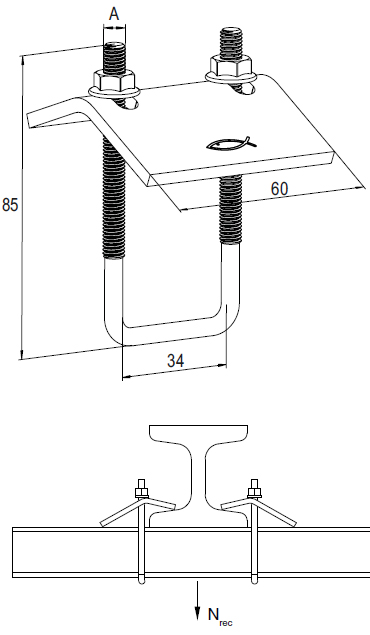 schema tecnico morsetto TKR Fischer