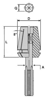 schema tecnico pinza ER maschiatura rigida LTF