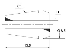 schema tecnico pinza ER08 LTF