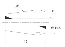 schema tecnico pinza ER11 LTF