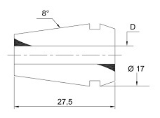 schema tecnico pinza ER16 LTF