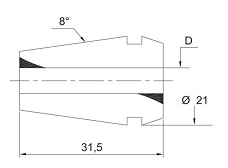 schema tecnico pinza ER20 LTF