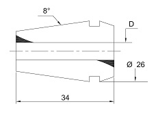 schema tecnico pinza ER25 LTF