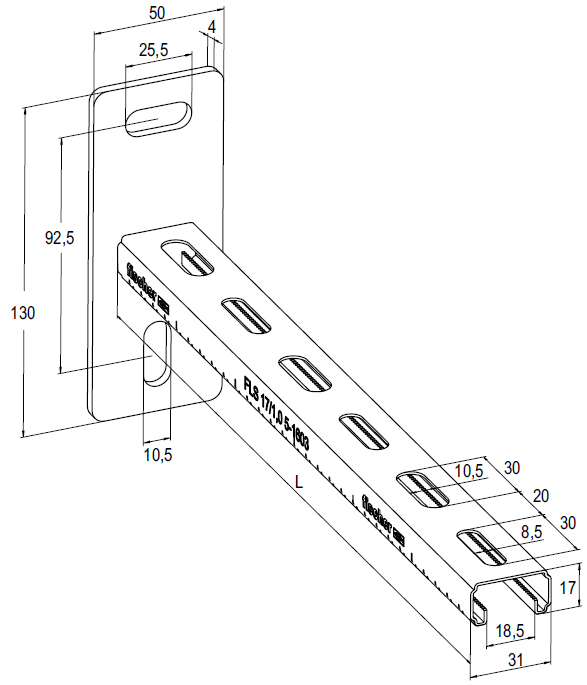 schema tecnico profilo montaggio ALK 31/17 Fischer