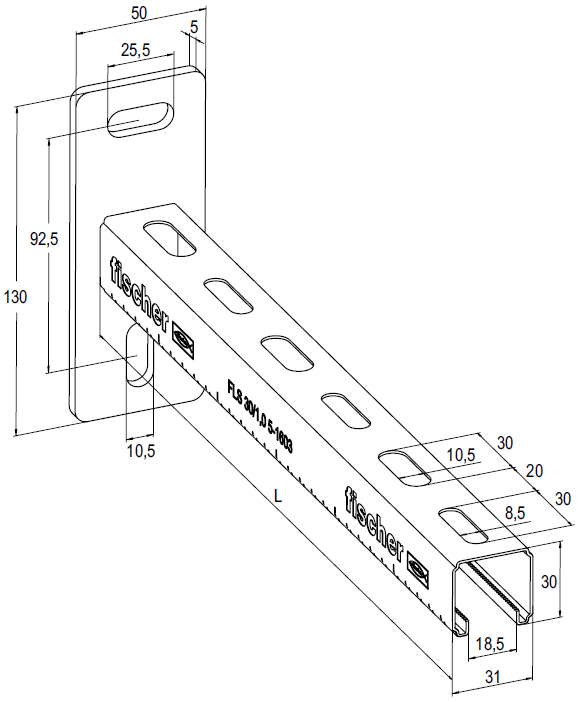 schema tecnico profilo montaggio ALK 31/30 Fischer