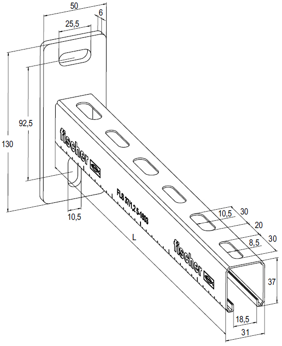 schema tecnico profilo montaggio ALK 31/37 Fischer