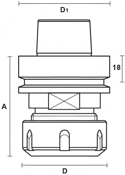 schema tecnico portautensili cono HSK63F  Klein