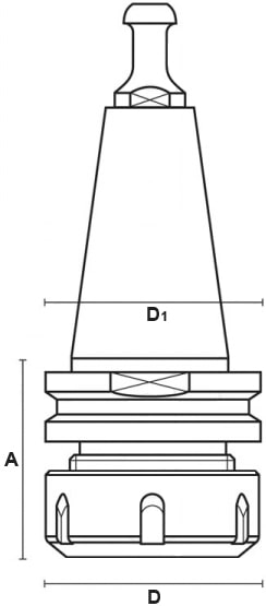 schema tecnico portautensili cono ISO30 Klein