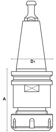 schema tecnico portautensili cono ISO30 prolungato Klein