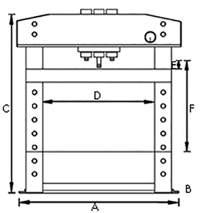 schema tecnico pressa idraulica WPP 15 E Unicraft