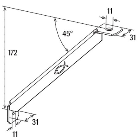 schema tecnico puntone rinforzo WS 31-45 Fischer