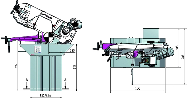 schema tecnico segatrice S 275N Vario Optimum