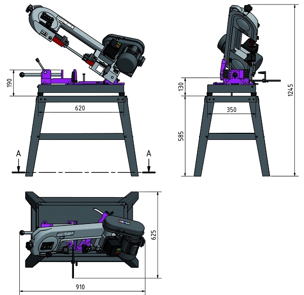 dettaglio segatrice SP11V Optimum