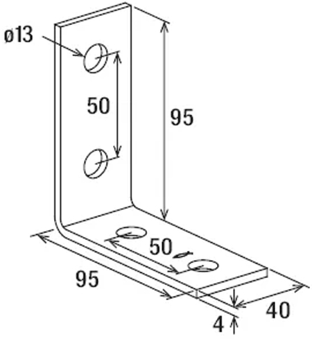 schema tecnico staffa angolare FAF4 Fischer