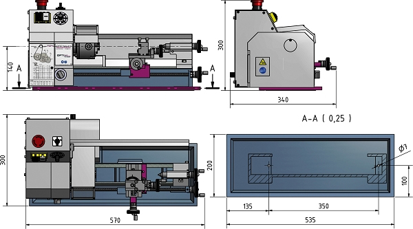 schema tecnico tornio parallelo Tu 1503V Optimum