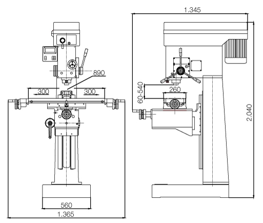 Schema tecnico trapano a colonna LTF IMME-P50CNTC