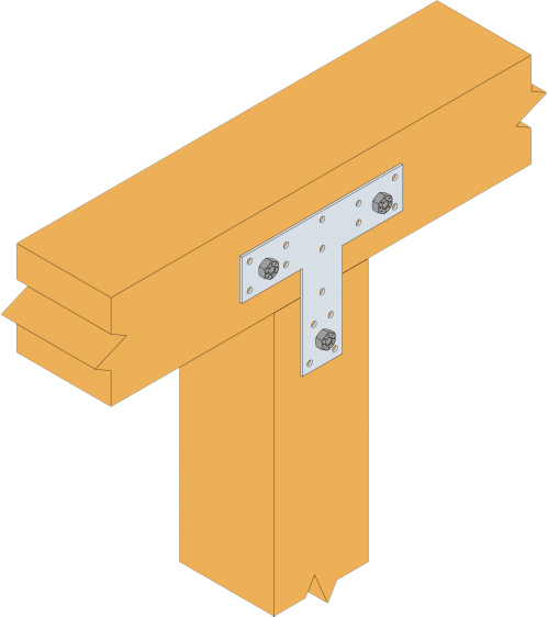 Dettaglio installazione piastra fissaggio forate 66T Simpson Strong-Tie