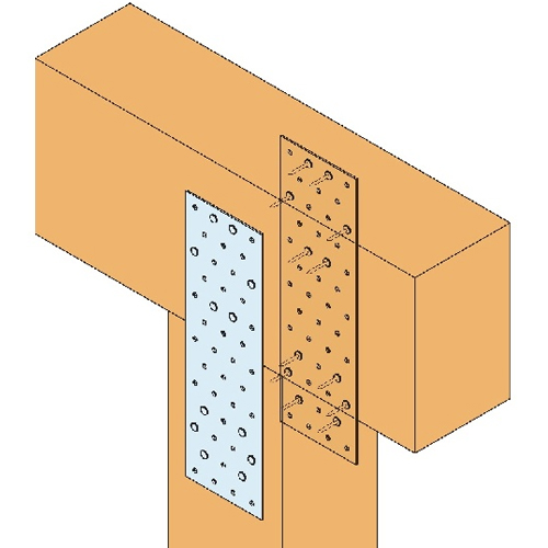 Dettaglio installazione piastr-fissaggio forate NP Simpson Strong-Tie