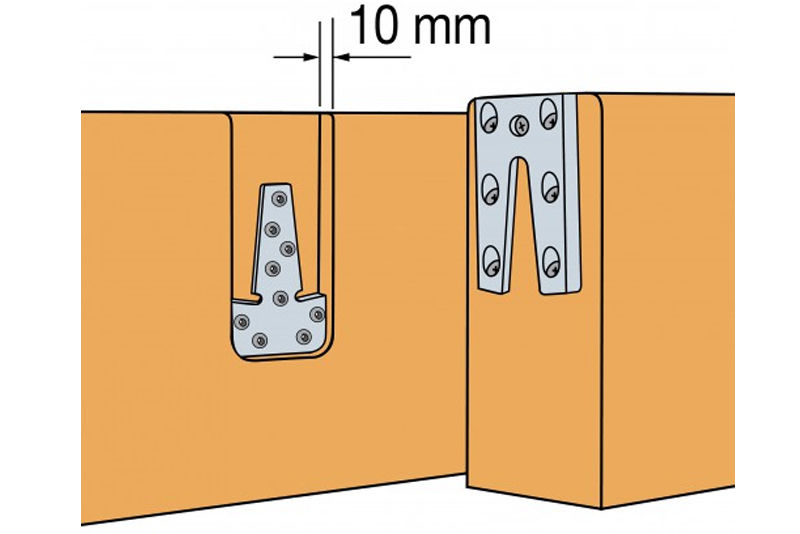 Dettaglio installazione giunto a scomparsa ETB Simpson Strong-Tie