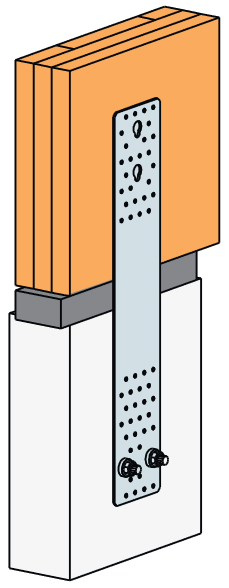 Dettagli installazione piastra NPB Simpson Strong-Tie