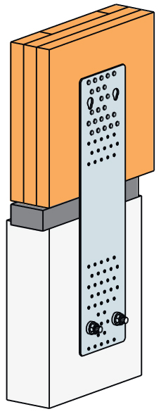 Dettagli installazione piastra NPB Simpson Strong-Tie