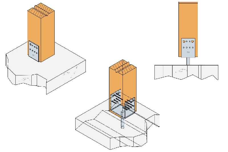 Dettaglio installazione portapilastro PPD Simpson Strong-Tie