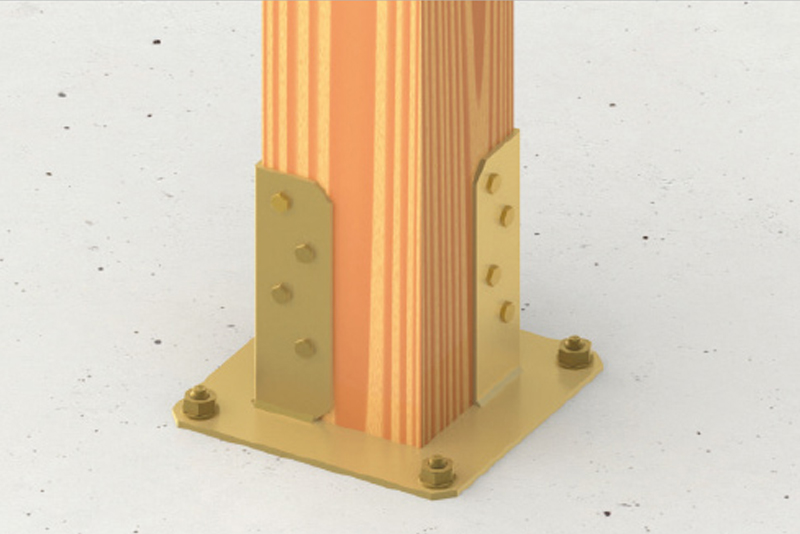 Dettaglio installazione portapilastro PPJAS Simpson Strong-Tie