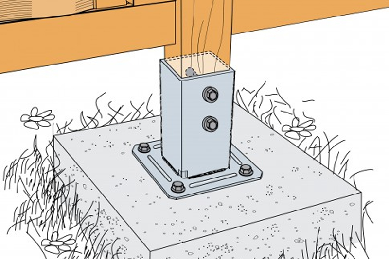 Dettaglio installazione piastra AKRX3 Simpson Strong-Tie