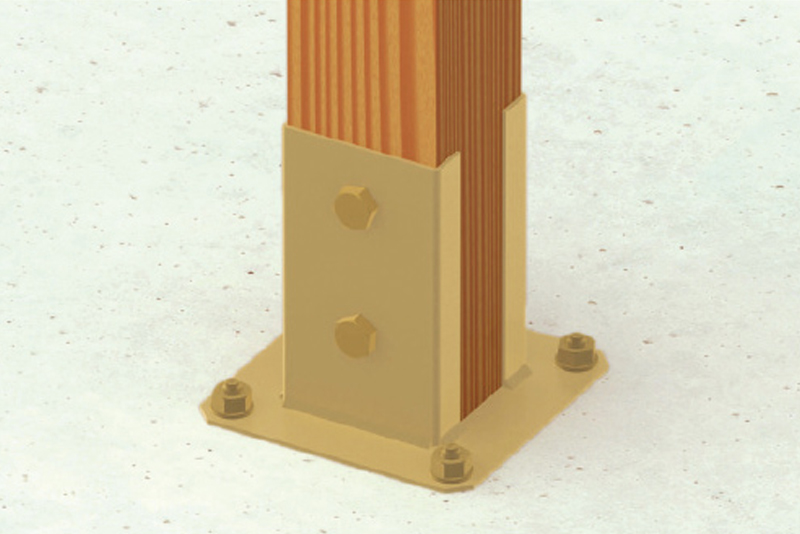 Dettaglio installazione portapilastro PPJC Simpson Strong-Tie