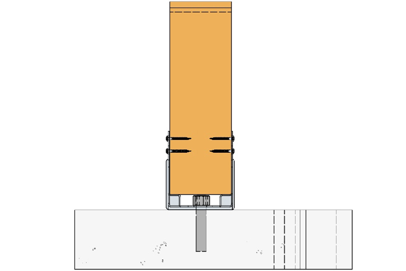 Dettaglio installazione portapilastro PU Simpson Strong-Tie
