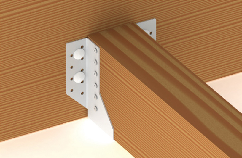 Dettaglio installazione scarpa ancoraggio esterno BSNN Simpson Strong-Tie
