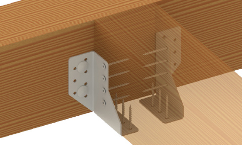 Dettaglio installazione scarpa ancoraggio esterna SDE-YZ Simpson Strong-Tie