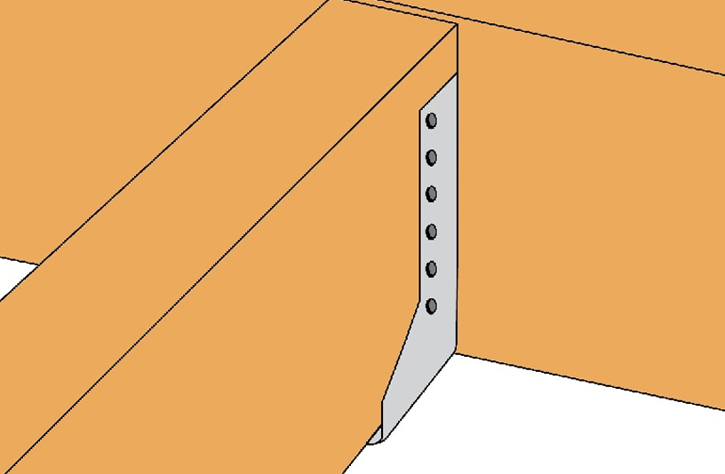 Dettaglio installazione scarpa ancoraggio interna BSIN Simpson Strong-Tie
