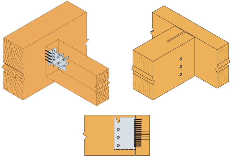 Dettaglio installazione staffa a scomparsa BT Simpson Strong-Tie