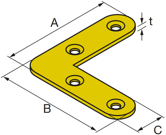 Schema tecnico angolari ECP-YZ Simpson Strong-Tie