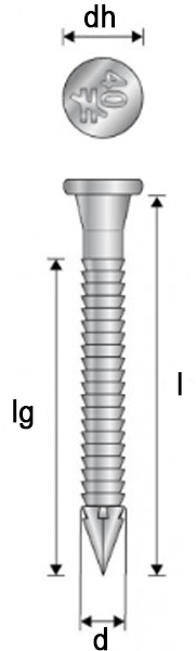 Schema tecnico chiodi fissaggio staffe CNA Simpson Strong-Tie