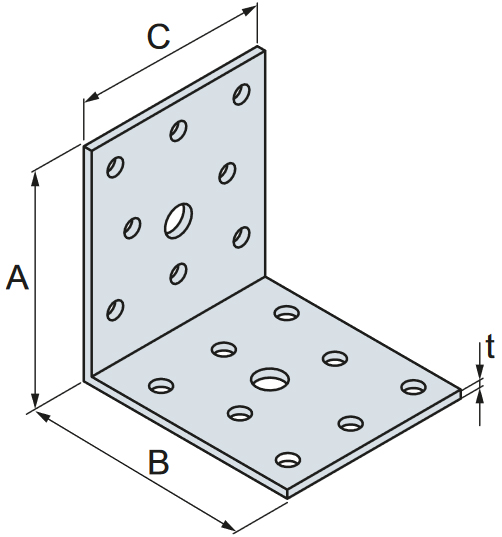 Schema tecnico piastra AB Simpson Strong-Tie
