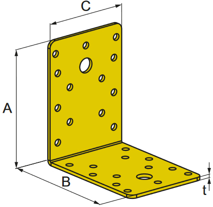 Schema tecnico piastra AB-YZ Simpson Strong-Tie