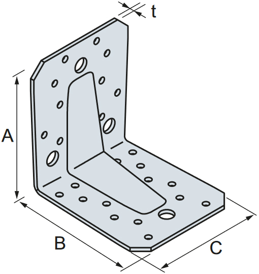 Schema tecnico piastra ABR Simpson Strong-Tie
