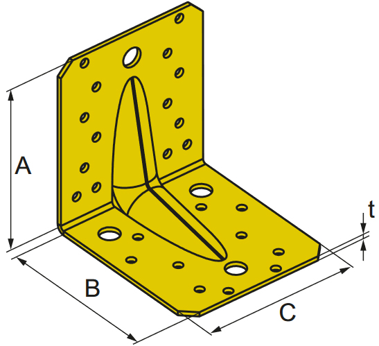 Schema tecnico piastra ABR-YZ Simpson Strong-Tie