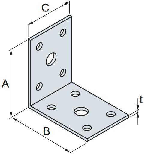 Schema tecnico piastra AC35350 Simpson Strong-Tie