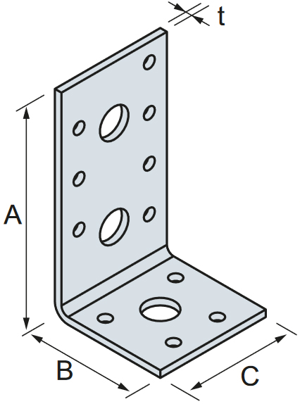 Schema tecnico piastra AE48 Simpson Strong-Tie
