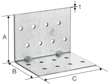 Schema tecnico piastra AF Simpson Strong-Tie