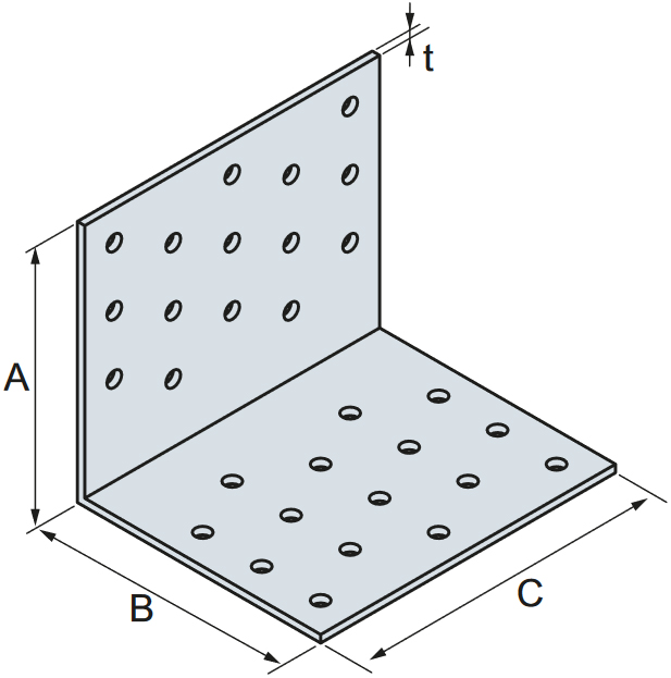 Schema tecnico piastra ES Simpson Strong-Tie