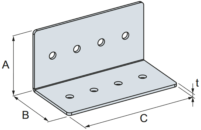 Schema tecnico piastra ML Simpson Strong-Tie