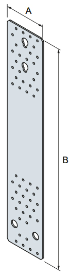 Schema tecnico piastra NPB Simpson Strong-Tie